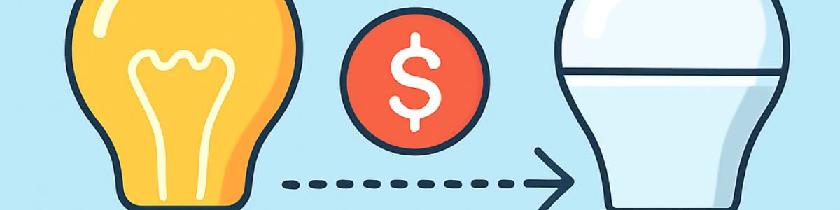 白熱電球からLED電球に交換で電気代は1/7～1/8。