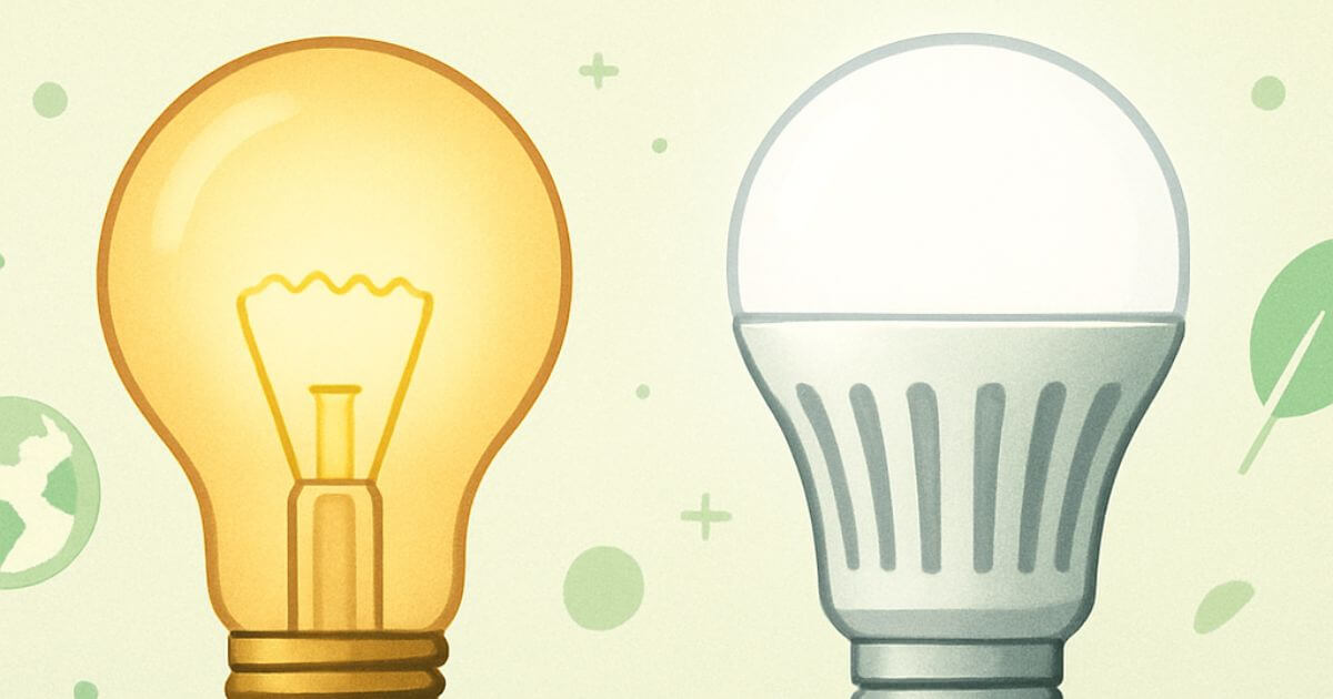 白熱電球からLED電球に交換する時の注意点。電気代は1/7～1/8。